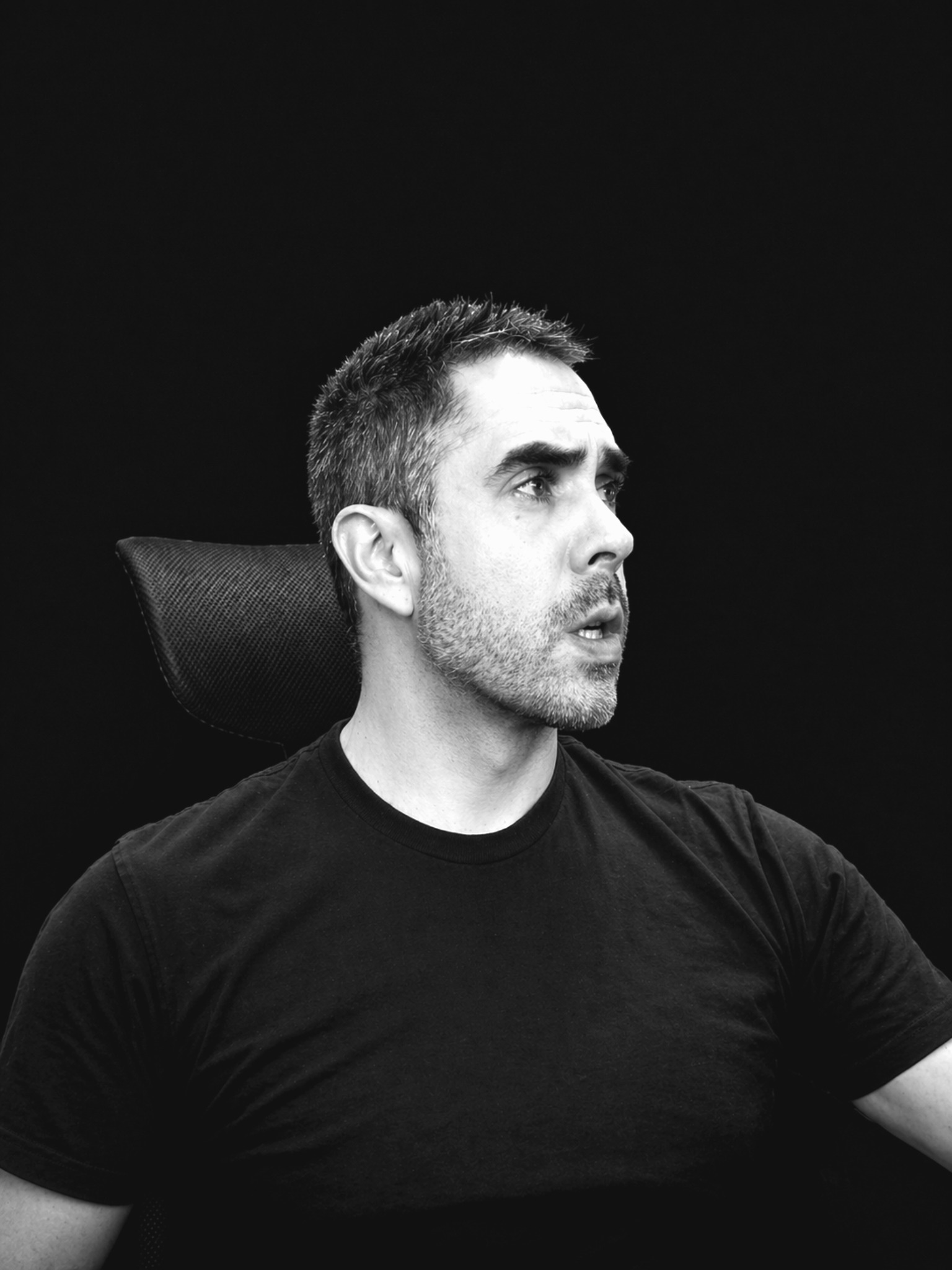 Aux black and white portrait